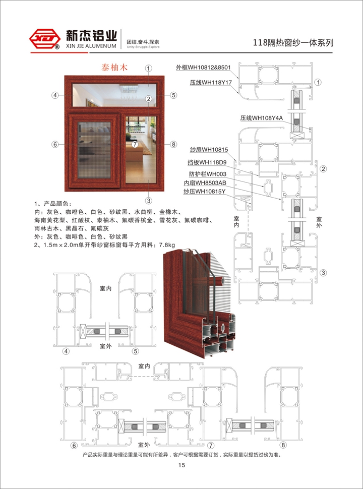 118隔热窗纱一体系列