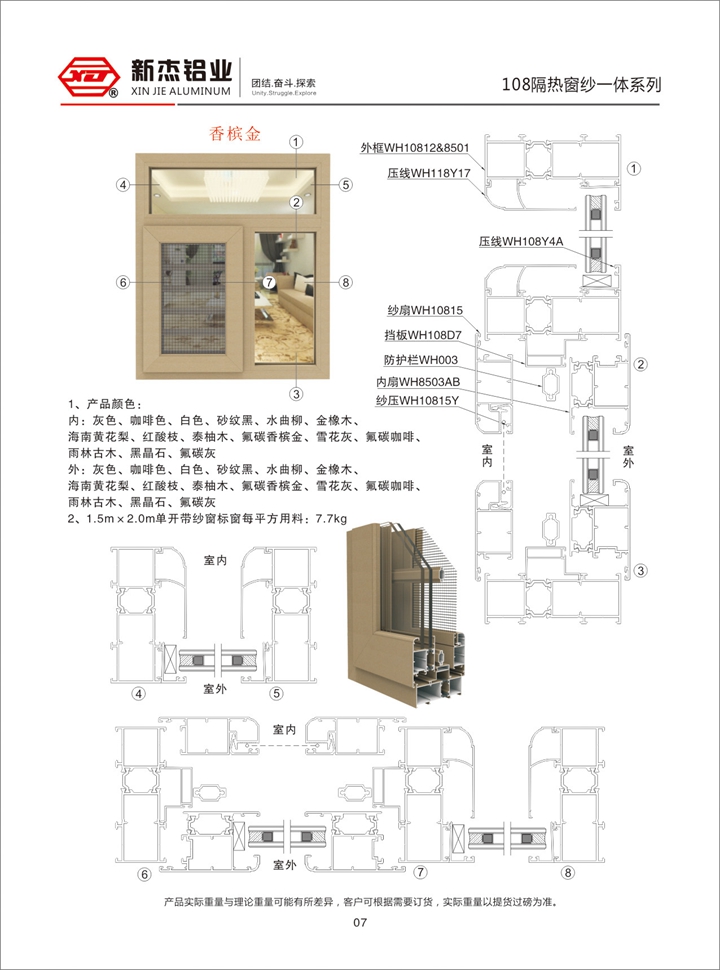 108隔热窗纱一体系列