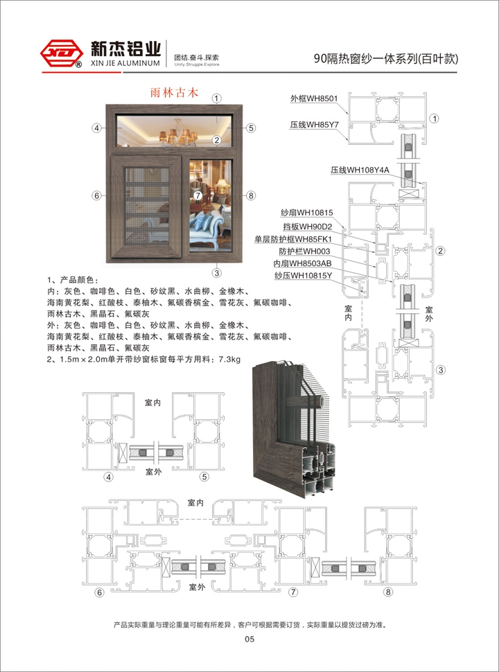 90隔热窗纱一体系列(百叶款)
