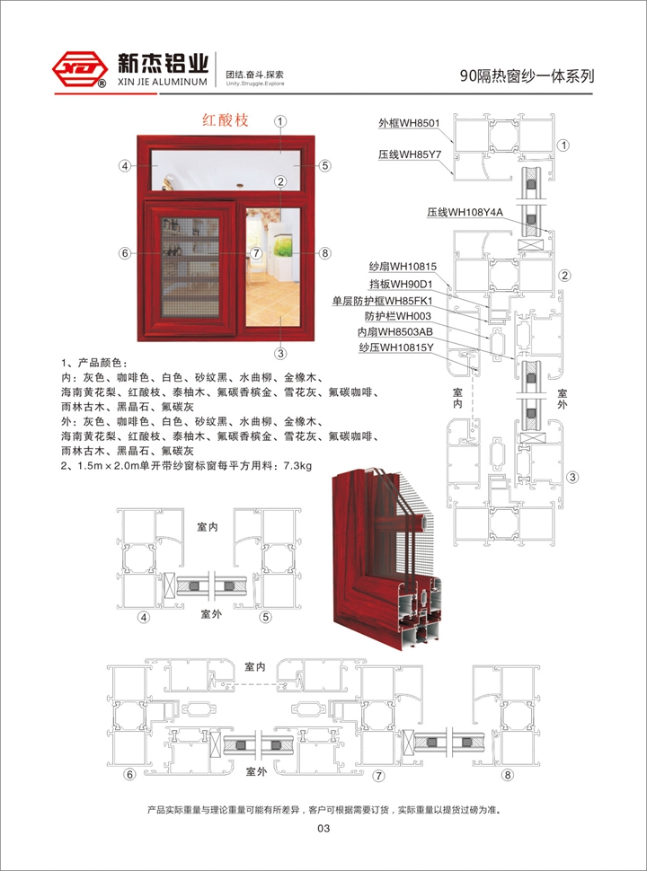 90隔热窗纱一体系列
